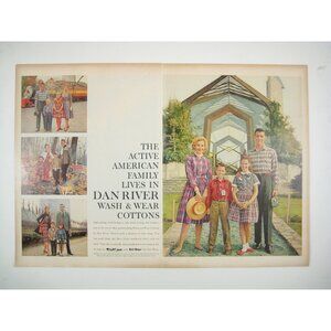 Vintage Dan River Cottons Print AD 2 Page United Nations NYC Denville PA MOD